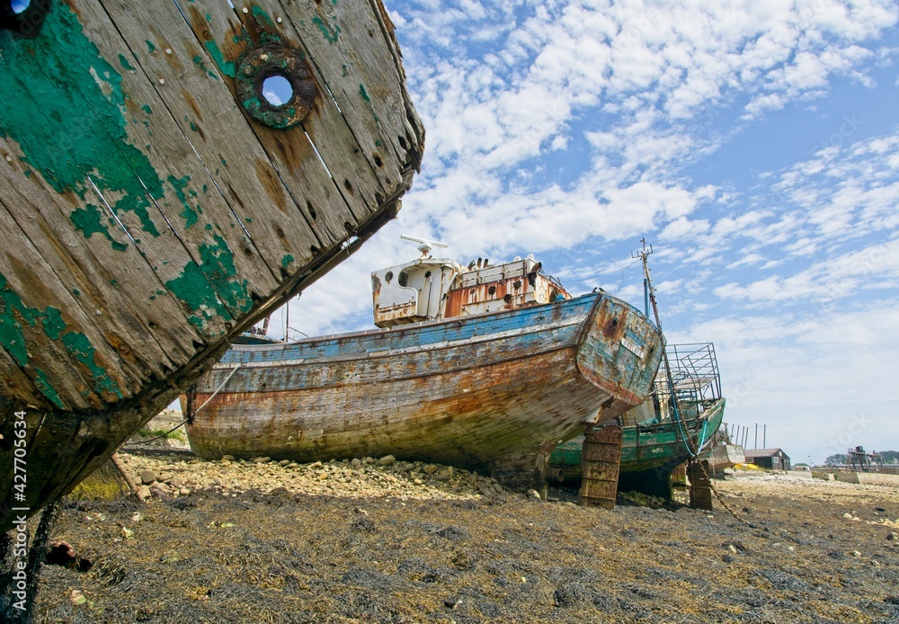 Old fishing boat in harbour of Camaret-sur-Mer in Bretagne France Old fishing boat in harbour of Camaret-sur-Mer in Bretagne France
