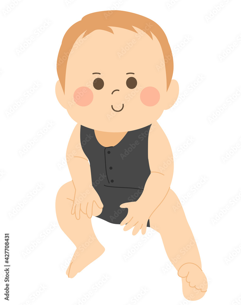Cute funny baby boy sitting happy reaching growth development milestones Cute funny baby boy sitting happy reaching growth development milestones