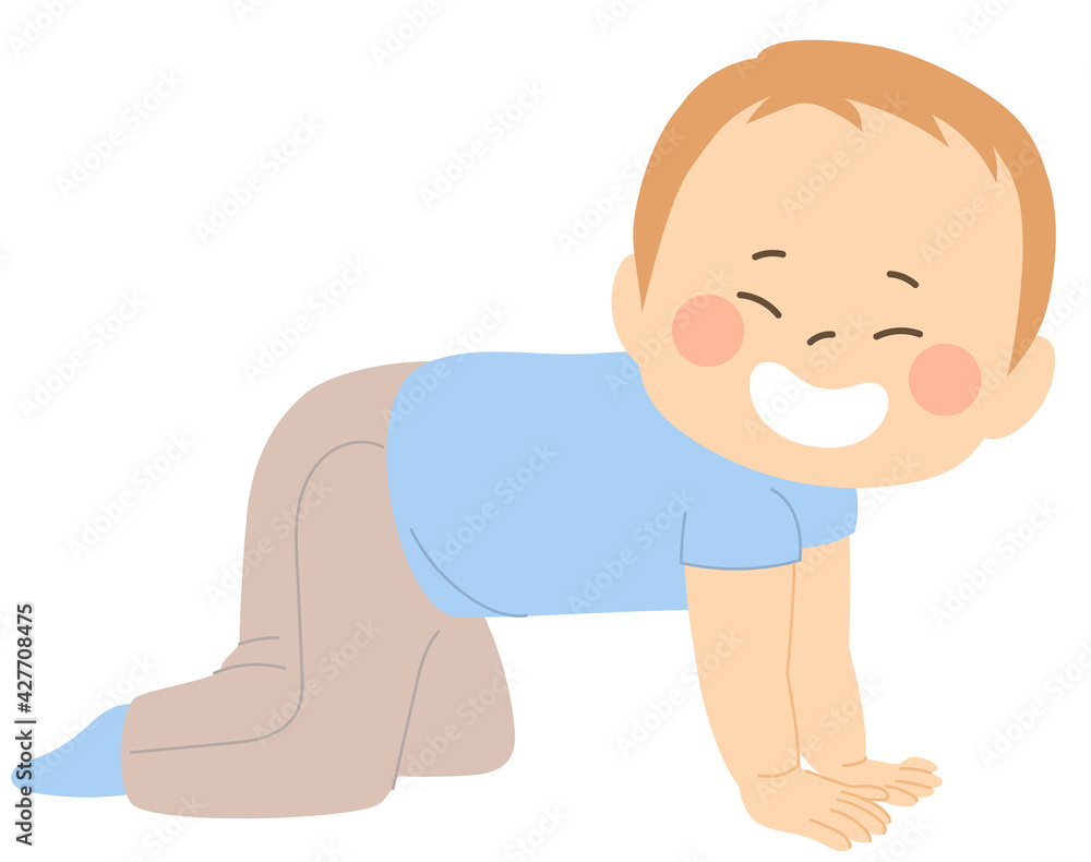 Cute little baby boy exercising motor skills crawling happy Cute little baby boy exercising motor skills crawling happy