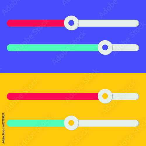 Flat icon colorful switchers on off isolated on  colorful  background