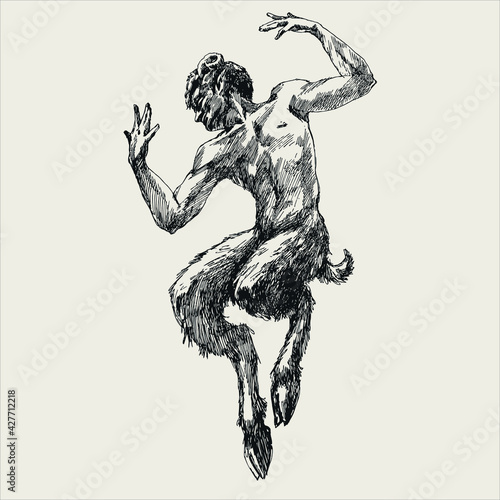 Merry dance of the faun, engravings. photo