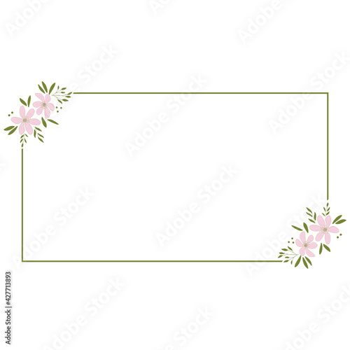 pink floral wreath, vector