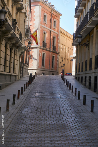 Empty streets in Madrid, Spain