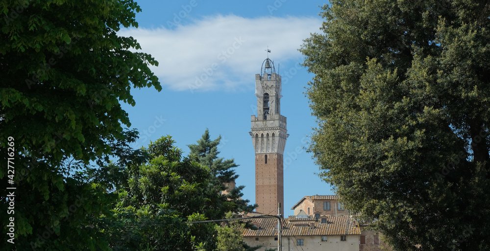 La Torre del Mangia a Siena, Toscana, Italia.