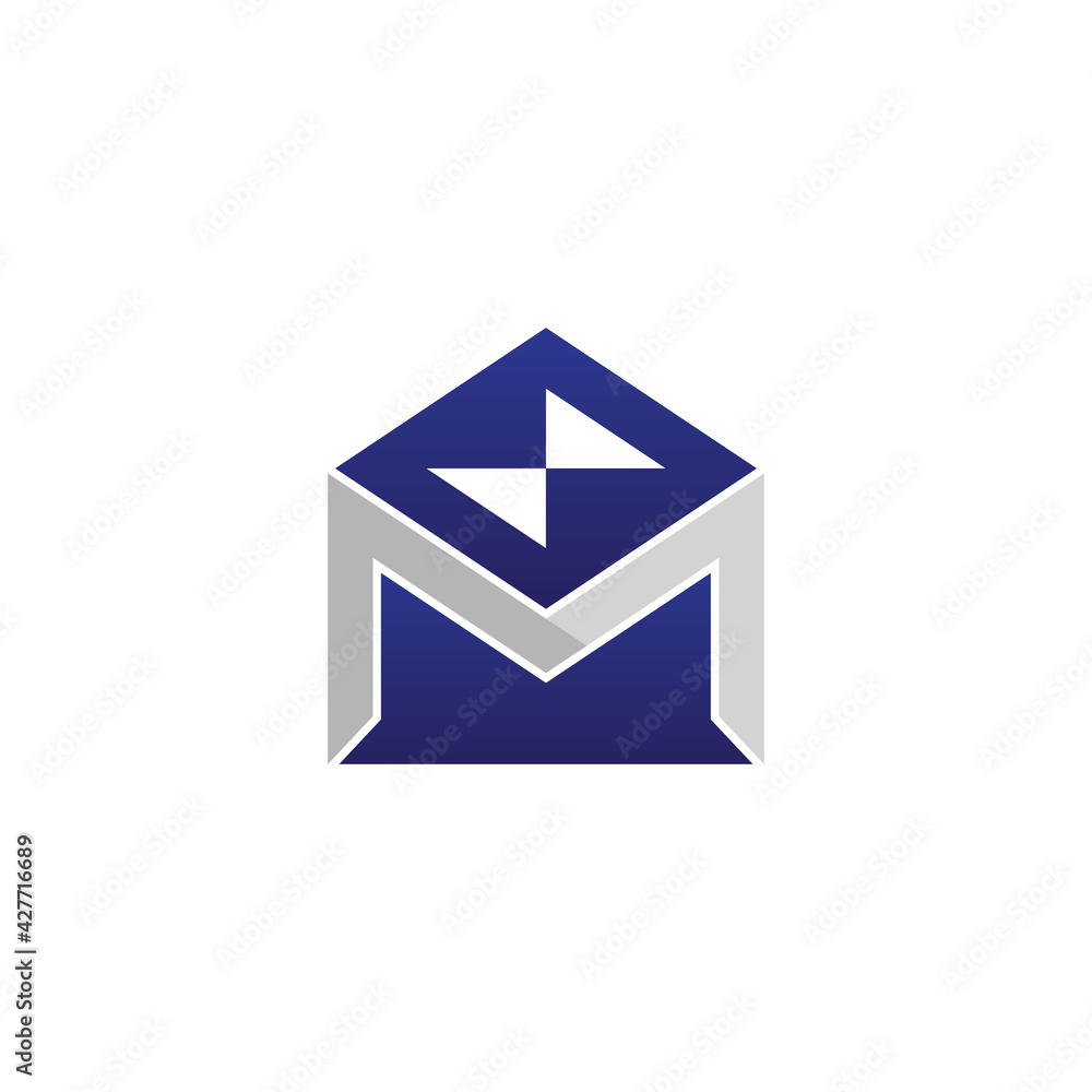 Letter M in modern style on the white background Letter M in modern style on the white background