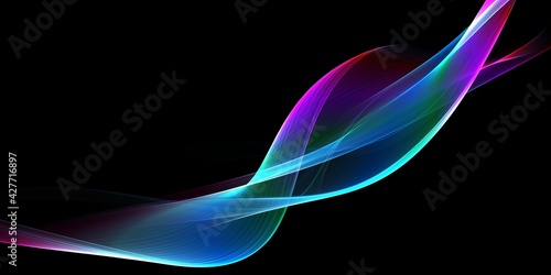 Wave abstract images, color design Abstract colored wave 