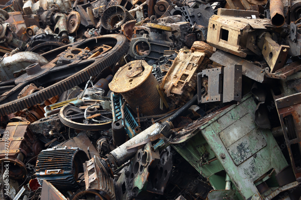 Mountain of scrap metal ready for recycling Mountain of scrap metal ready for recycling