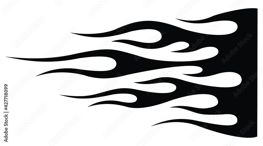 Vector flame silhouette for motorcycle and car decoration. Ideal for