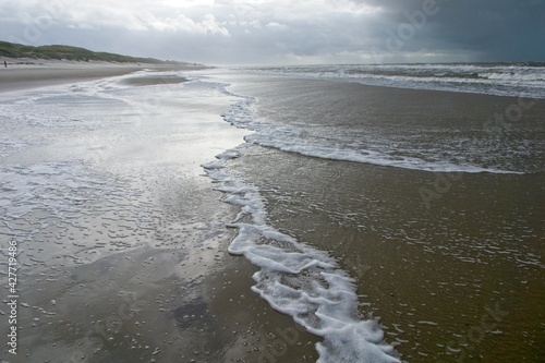 Storm coming at Northsea beach in the Netherlands