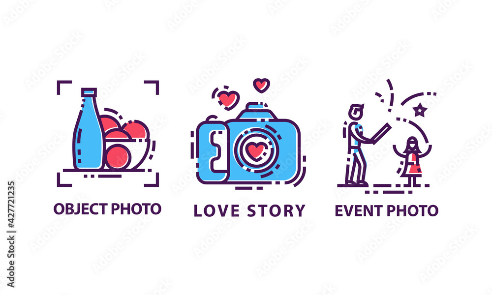 Photography Service and Studio Graphic Icons Vector Set Photography Service and Studio Graphic Icons Vector Set