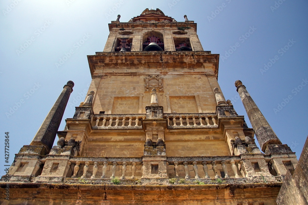 Beautiful Mosque Cathedral tower in Cordoba, Spain