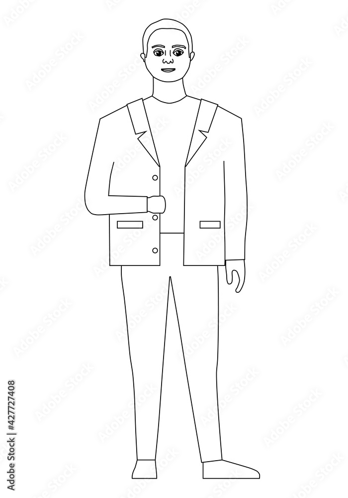 Guy standing cartoon character isolated - vector Guy standing cartoon character isolated - vector