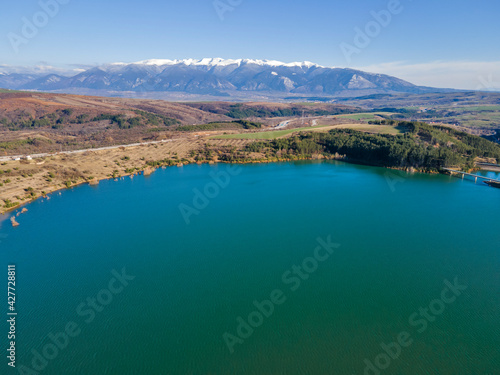 Aerial view of Dyakovo Reservoir, Bulgaria © Stoyan Haytov