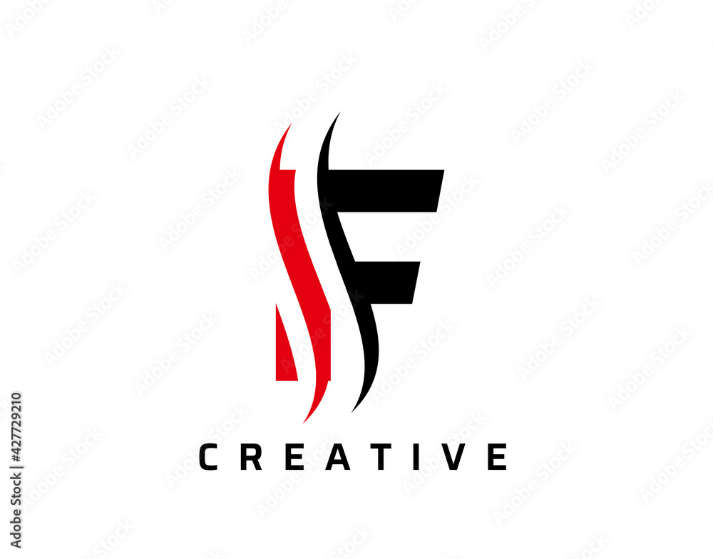 F Letter Swoosh Logo Design. Vector Lettering Illustration F Letter Swoosh Logo Design. Vector Lettering Illustration