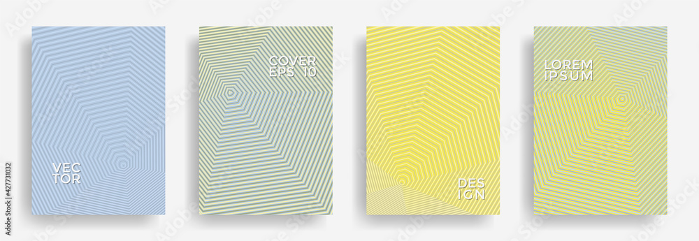 Hexagonal halftone pattern cover pages vector creative design. - obrazy, fototapety, plakaty 