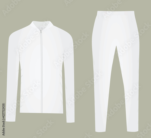 White tracksuit. top and bottom. vector