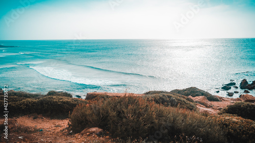 pictures sea coast and rocks in tanger marooco