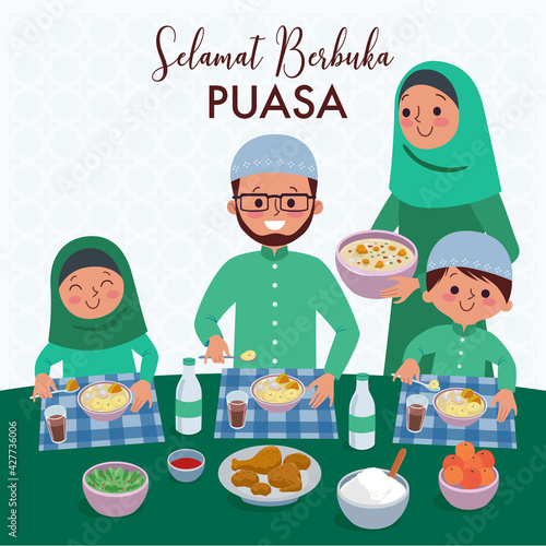 Selamat Berbuka Puasa, Indonesian for Enjoy your Iftar Meal. The evening meal eaten by muslims after the sun has gone down during Ramadan