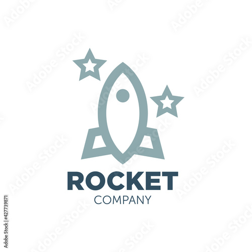rocket logo design with geometry
