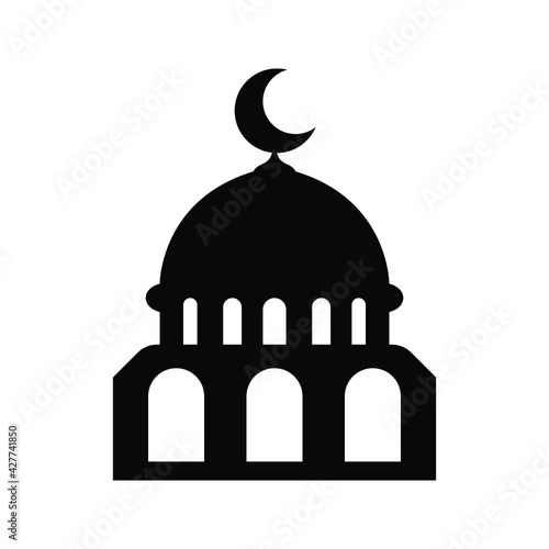 Muslim mosque flat icon. Vector illustration
