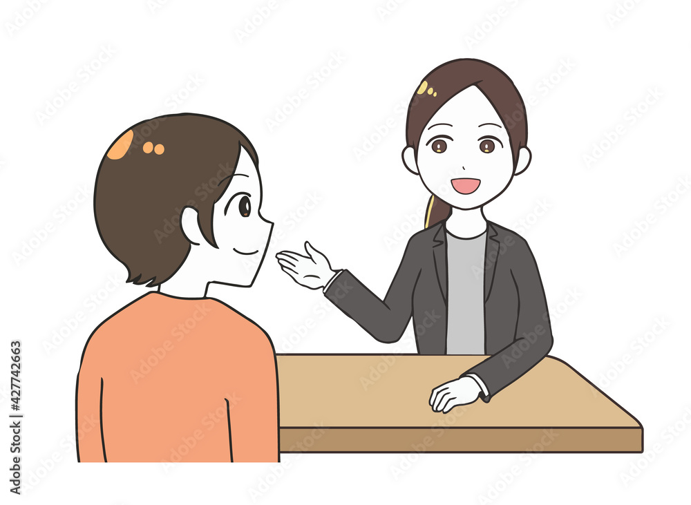 相談を受ける女性　女性