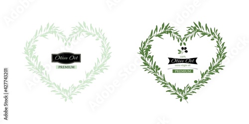 Heart shaped olive templates. For banners, advertisements, cards. 