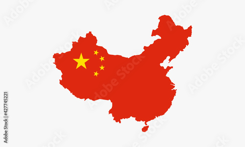 china map flag vector design on white background