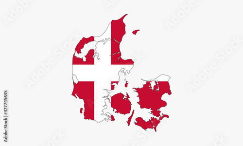 denmark map flag vector design on white background