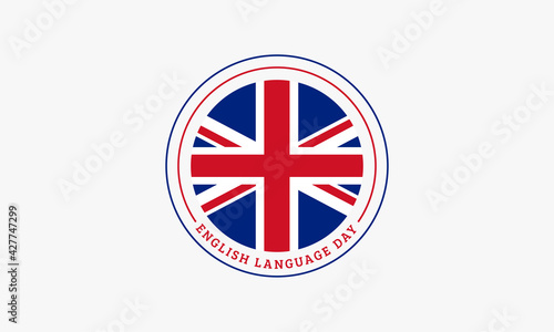 English Language Day. circle flag english vector illustration.