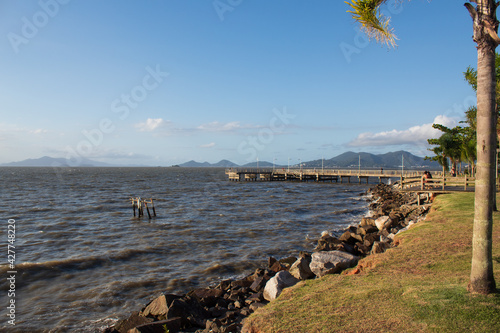 pier on the coast of the city of Florianopolis   Florian  polis  Santa Catarina  Brazil