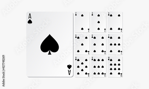 spades playing cards. set card game design vector.