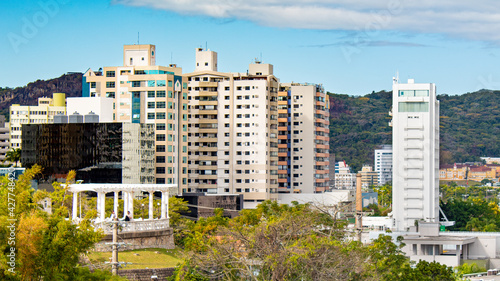building of the city of Florianopolis, Hercílio Luz bridge, Florianópolis, Santa Catarina, Brazil
