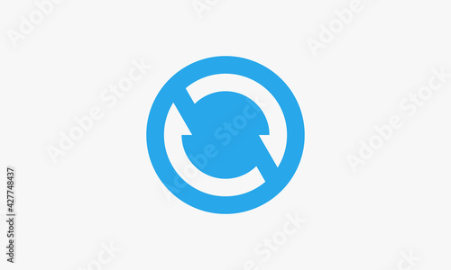 circle blue color recycle. creative icon design vector.