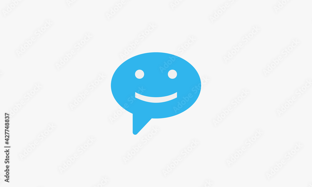 chat smile bubble vector illustration on white background. creative icon. chat smile bubble vector illustration on white background. creative icon.