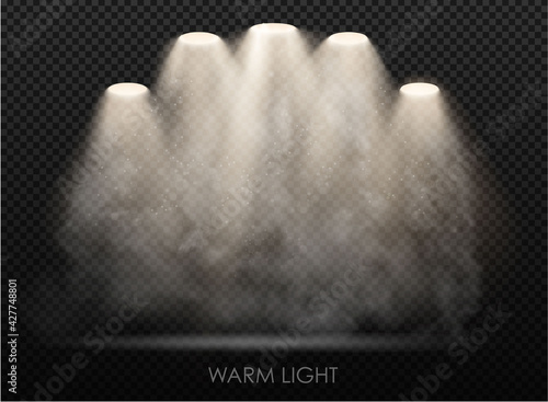 warm light set of bulb on a transparent background