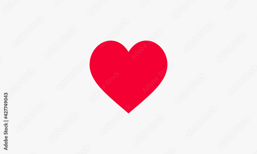 red heart icon. vector illustration. isolated on white background.