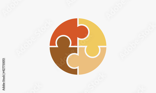 puzzle racial equality skin color. vector illustration on white background. creative icon.