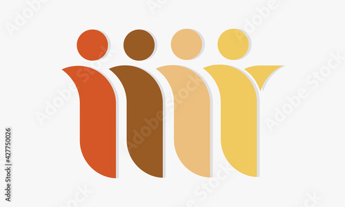 skin people no racism. vector illustration on white background.