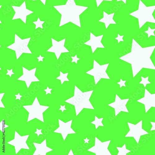 green  vector stars on a  green background. seamless print for clothing or print. abstract stars.