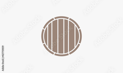 wooden barrel circle logo vector illustration on white background.