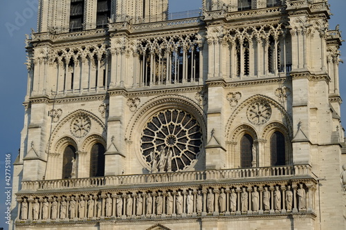 A close up on Notre Dame de Paris during its reconstruction. The 14th April 2021, Paris center France. © Yann Vernerie