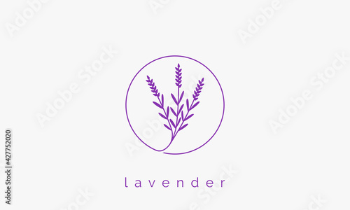 circle line lavender logo graphic design concept.