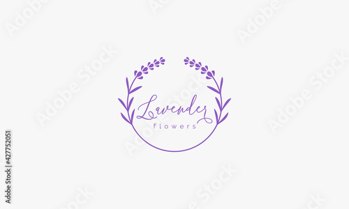 lavender flower logo design vector.