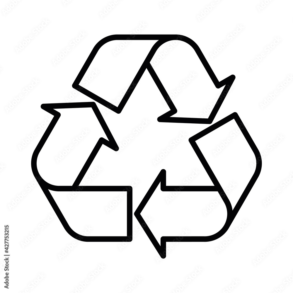 Black outline Universal Recycling Symbol Black outline Universal Recycling Symbol
