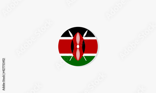 kenya circle flag graphic design vector.