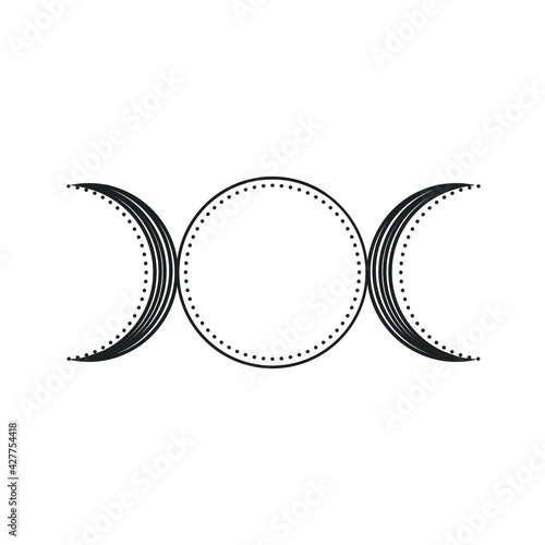 triple moon goddess symbol icon logo tattoo idea