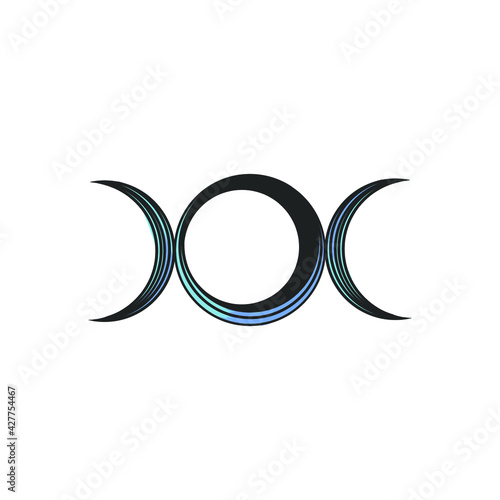 triple moon goddess symbol icon logo tattoo idea