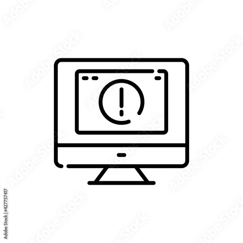 Error outline vector icon. Thin line black error icon, flat vector simple element illustration from programming concept