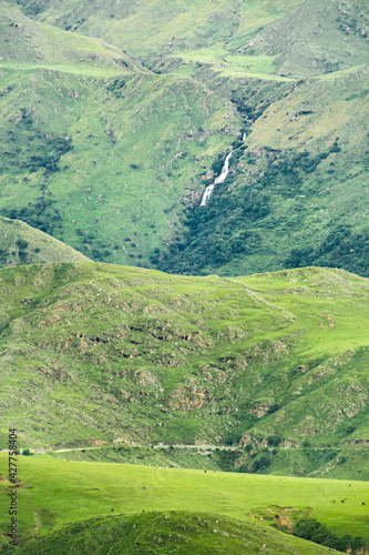 distant falls in the valley