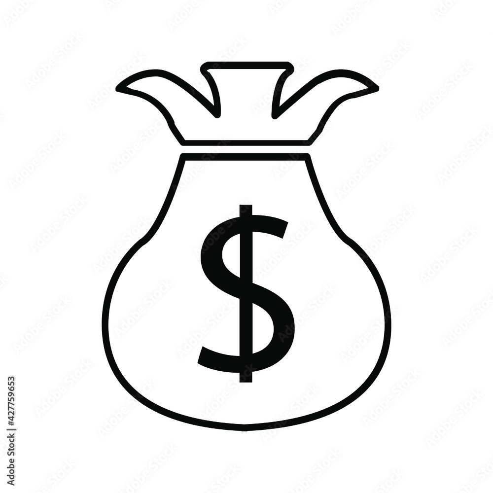 Money. Line Icon Vector. Payment system. Coins and Dollar cent Sign isolated on white background. Flat design style Money. Line Icon Vector. Payment system. Coins and Dollar cent Sign isolated on white background. Flat design style